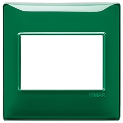 Placca 3 moduli tecnopolimero Reflex smeraldo per impianti elettrici