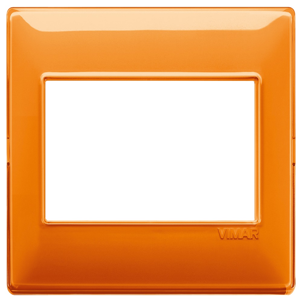 Placca 3 moduli tecnopolimero Reflex arancio per installazioni elettriche