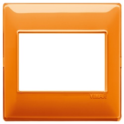 Placca 3 moduli tecnopolimero Reflex arancio per installazioni elettriche