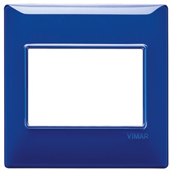 Placca 3 moduli tecnopolimero Reflex zaffiro per impianti elettrici