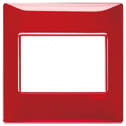 Placca 3 moduli BS tecnopolimero Reflex rubino per installazioni elettriche