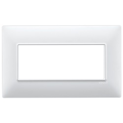 Placca 5 moduli BS tecnopolimero bianco per installazioni elettriche