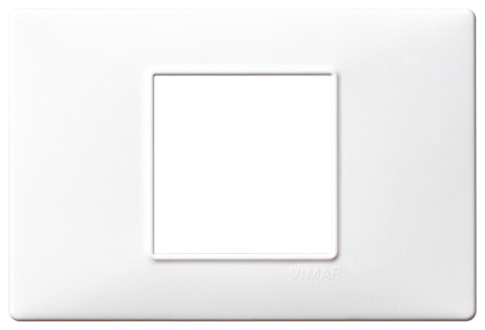 Placca 2 moduli centrali bianco Plana 