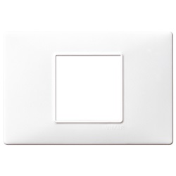 Placca 2 moduli centrali bianco Plana 