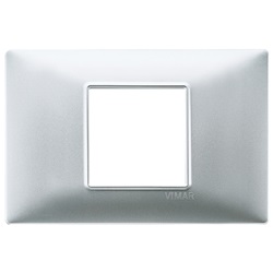 Placca 2M centrali argento opaco Plana 