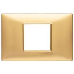 Placca 2M centrali oro opaco Plana 