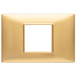 Placca 2 moduli tecnopolimero oro opaco per installazioni elettriche interne