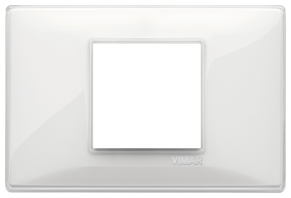 Placca 2 moduli centrali tecnopolimero Reflex neve per impianti elettrici