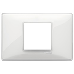 Placca 2 moduli centrali tecnopolimero Reflex neve per impianti elettrici