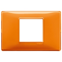 Placca 2 moduli centrali tecnopolimero Reflex arancio per impianti elettrici