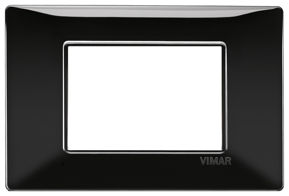 Placca 3 moduli nero Plana 