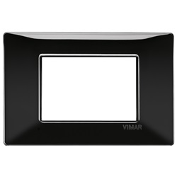 Placca 3 moduli nero Plana 