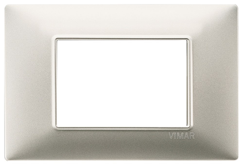 Placca 3 moduli nichel opaco Plana 