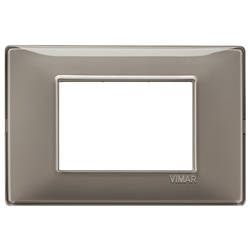 Placca 3 moduli tecnopolimero Reflex colore cenere per impianti elettrici