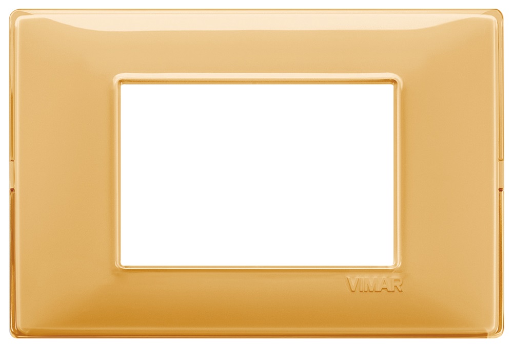 Placca 3 moduli reflex ambra Plana 