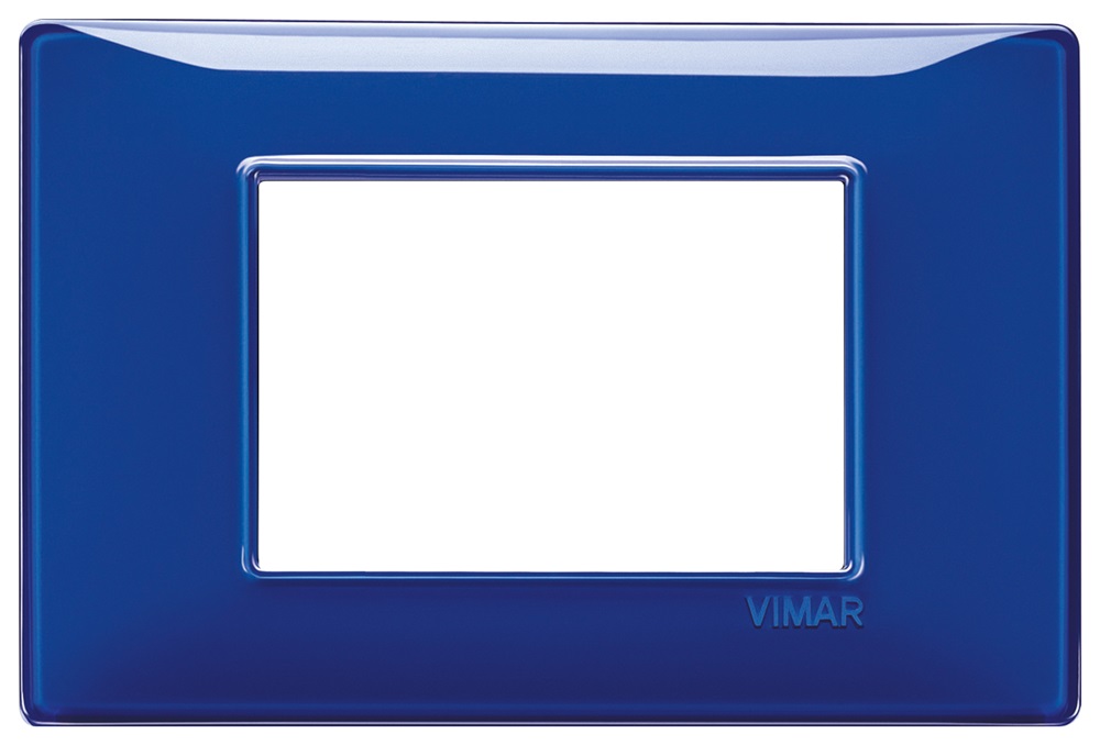 Placca 3 moduli colore reflex Zaffiro Plana 