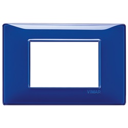 Placca 3 moduli colore reflex Zaffiro Plana 