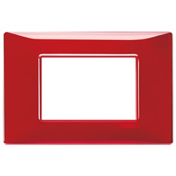 Placca 3 moduli colore reflex Rubino Plana 