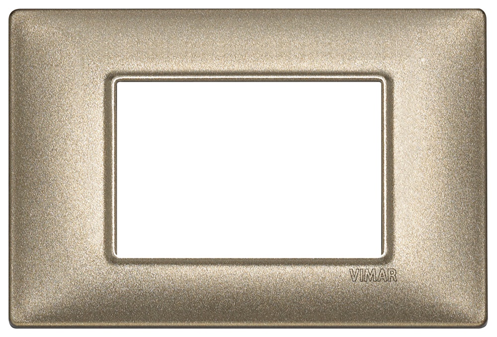 Placca metallo bronzo metallizzato 3 moduli per installazioni elettriche