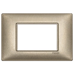 Placca metallo bronzo metallizzato 3 moduli per installazioni elettriche