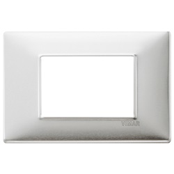 Placca 3P alluminio spazzolato Plana 