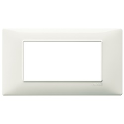 Placca 4 moduli tecnopolimero avorio per impianti elettrici parete