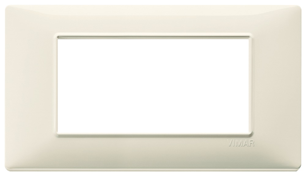Placca 4 moduli beige tecnopolimero per installazioni elettriche