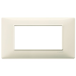 Placca 4 moduli beige tecnopolimero per installazioni elettriche