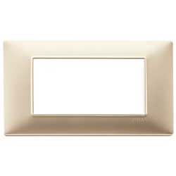 Placca 4 moduli champagne opaco Plana 