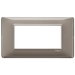 Placca 4 moduli tecnopolimero Reflex colore cenere per impianti elettrici