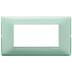 Placca 4 moduli tecnopolimero colore menta per impianti elettrici interno