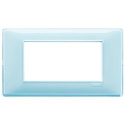 Placca 4 moduli tecnopolimero Reflex acqua per impianti elettrici