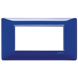 Placca 4 moduli tecnopolimero Reflex zaffiro per installazioni elettriche