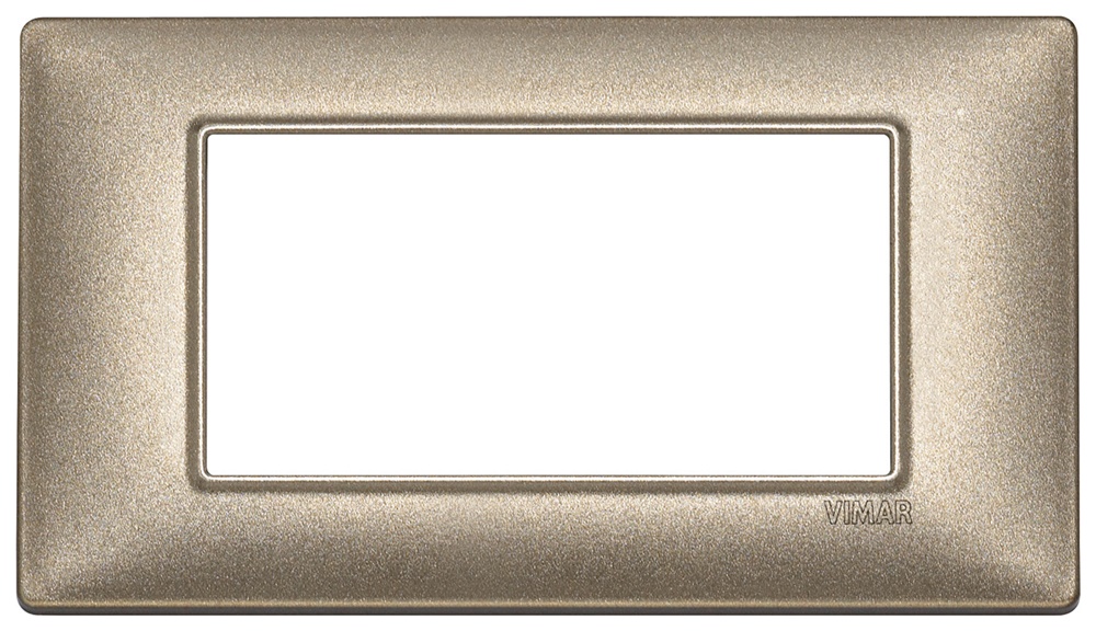 Placca 4 moduli bronzo metallizzato metallo per installazioni elettriche interne