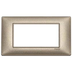 Placca 4 moduli bronzo metallizzato metallo per installazioni elettriche interne