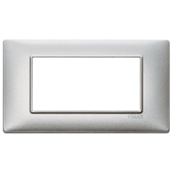 Placca 4M argento metallizzato Plana 