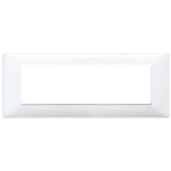 Placca 7 moduli bianco Plana 