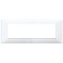 Placca 7 moduli tecnopolimero bianco per installazioni elettriche