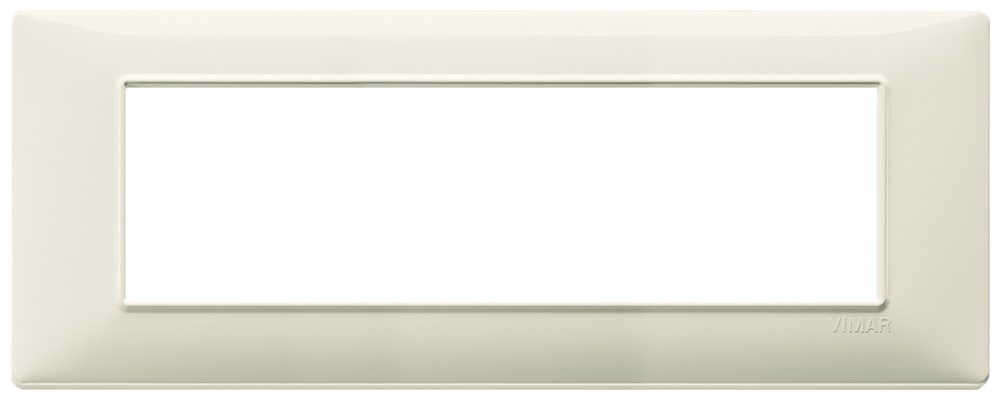 Placca 7 moduli beige in tecnopolimero per installazioni elettriche