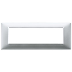 Placca 7 moduli argento opaco Plana 