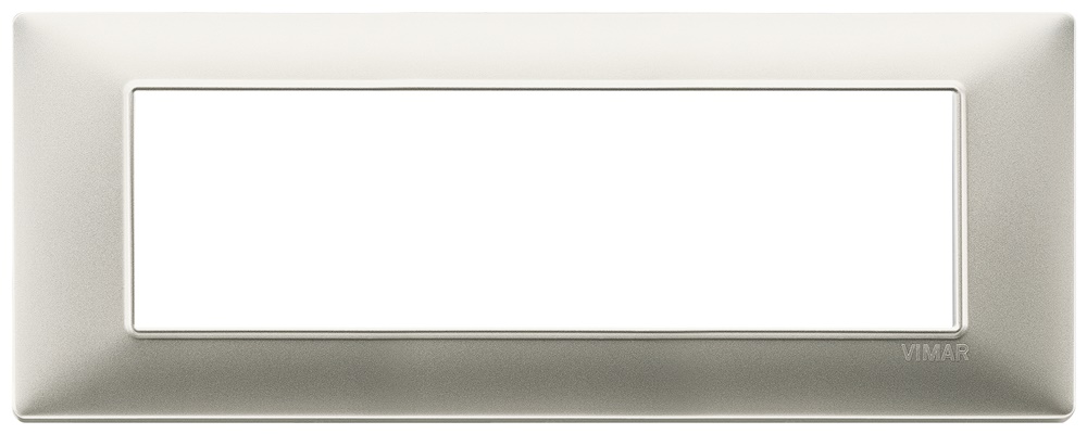 Placca 7 moduli tecnopolimero nichel opaco per installazioni elettriche