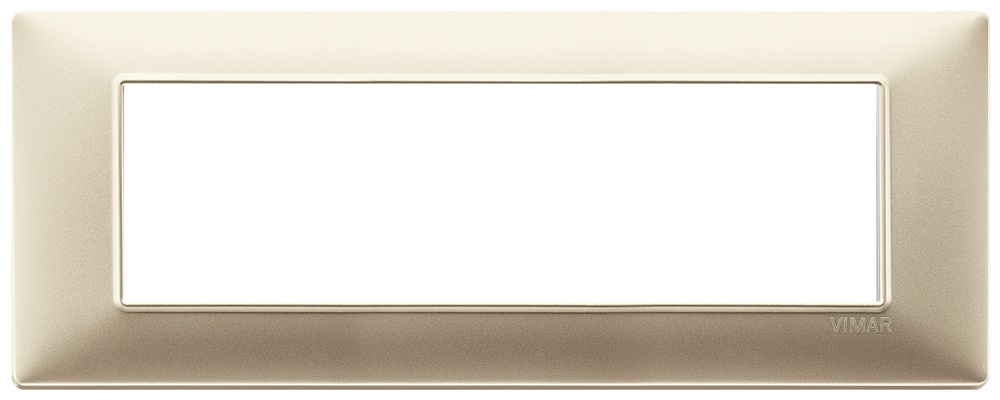 Placca 7 moduli tecnopolimero champagne opaco per installazioni elettriche