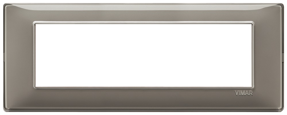Placca 7 moduli tecnopolimero Reflex colore cenere per impianti elettrici