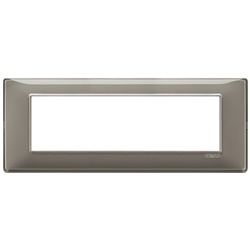 Placca 7 moduli tecnopolimero Reflex colore cenere per impianti elettrici