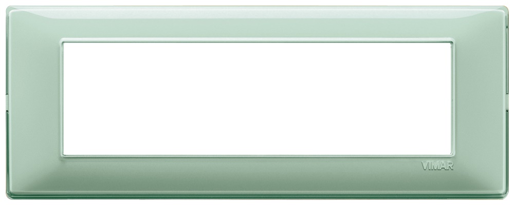 Placca 7 moduli tecnopolimero Reflex colore menta per impianti elettrici