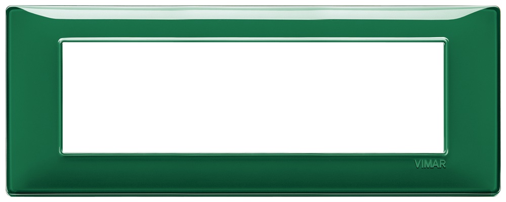 Placca 7 moduli tecnopolimero Reflex smeraldo per installazioni elettriche