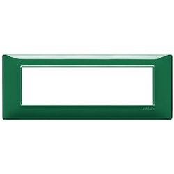 Placca 7 moduli tecnopolimero Reflex smeraldo per installazioni elettriche