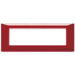 Placca 7 moduli tecnopolimero Reflex rubino per installazioni elettriche