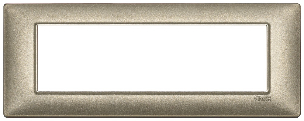 Placca 7 moduli metallo bronzo metallizzato per installazioni elettriche