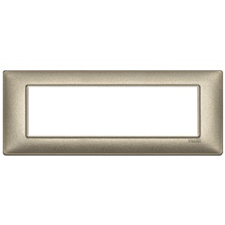 Placca 7 moduli metallo bronzo metallizzato per installazioni elettriche
